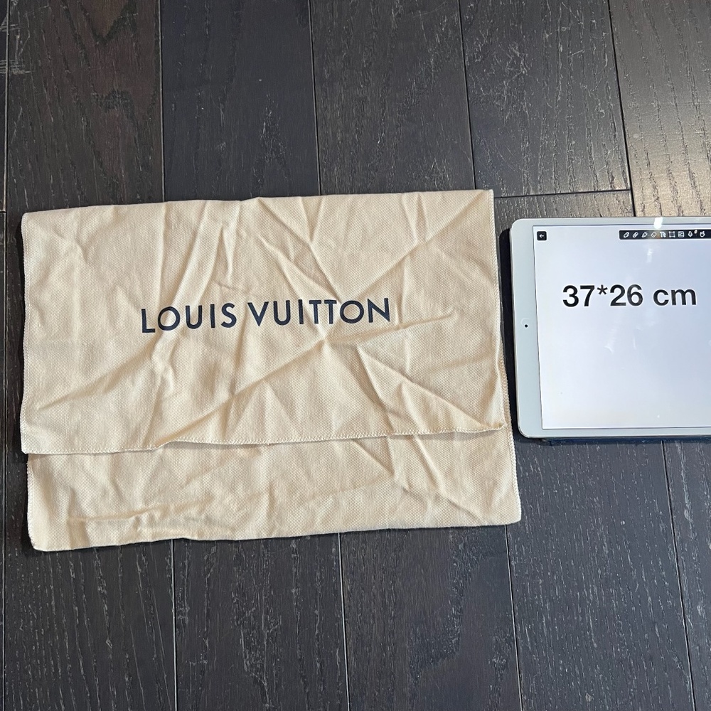 Louis Vuitton logo beige dust bag storage decoration for bags large size 37/26cm